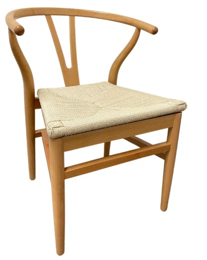 Wishbone Natural Chair with Woven Pad