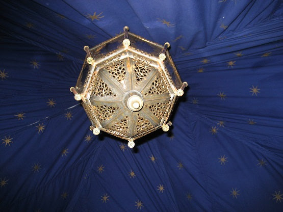 Lining Dark Blue w/ Gold Stars Cotton 10'x10'
