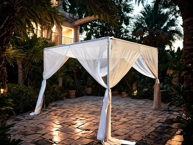Lining Cabana Style Sheer White Plus Sand 10'x10' w/drape