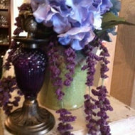 Candle Holder Rustic Metal Grape Glass 1Wx8