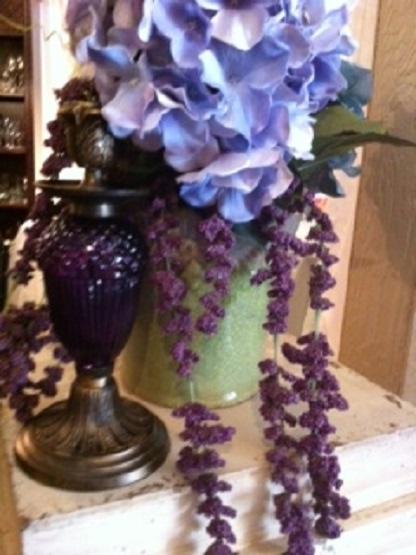 Candle Holder Rustic Metal Grape Glass 1Wx8