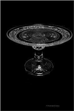 Cake Stand Fleur De Lis Glass Clear 8