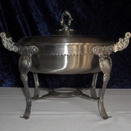 Chafing Dish Round 5Qt  Sculpted Stainless Set