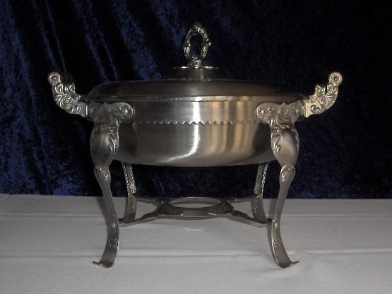 Chafing Dish Round 5Qt  Sculpted Stainless Set