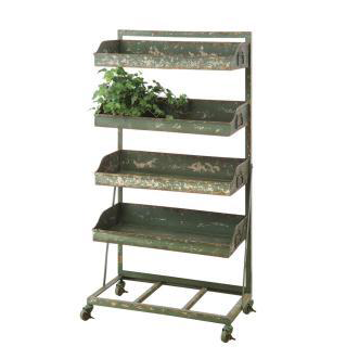 Shelf Shabby Chic Garden Shelf Distres Green 3 Tie