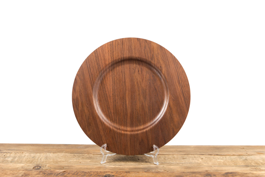 Rustic Walnut Wood Charger