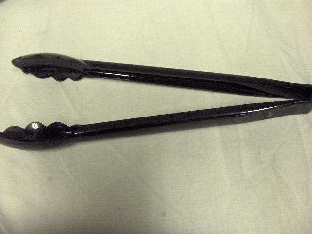 Serving Tongs Black Plastic Medium