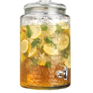 Beverage Dispenser Heritiage Hammered Glass