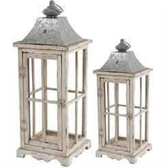 Lantern Cape Cod Beach Wood & Galvanized Steel 18