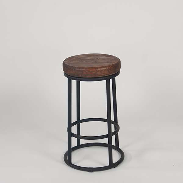 Edison Wood & Iron Bar Stool